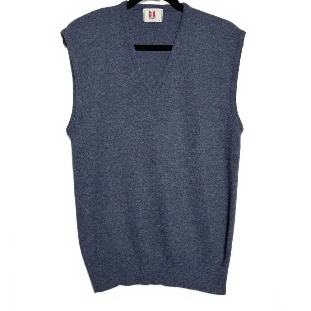Men Light Blue Knit Sweater vest